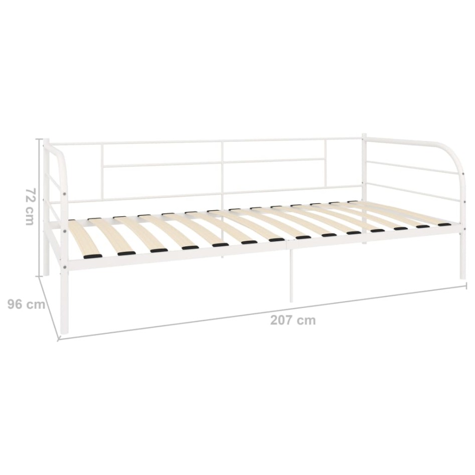 Estructura de cama de metal blanco 90x200