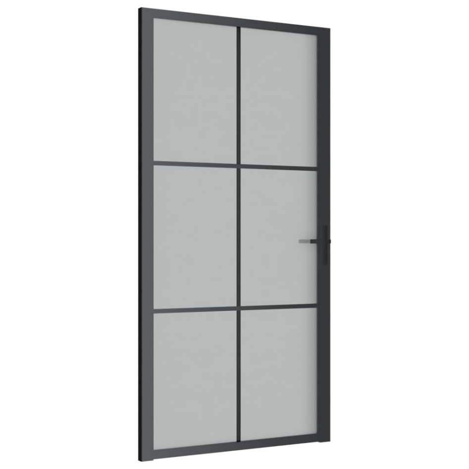 Puerta interior de vidrio y aluminio negro mate 102,5x201,5