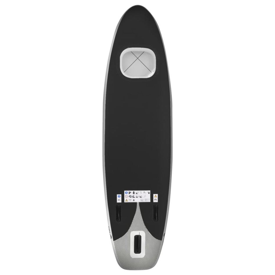Juego de tabla paddle surf inflable negra 360x81x10