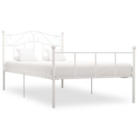 Estructura de cama de metal blanco 100x200
