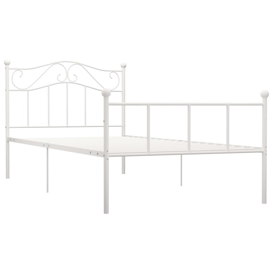 Estructura de cama de metal blanco 100x200