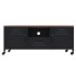 Mueble TV hierro y madera maciza de abeto negro 110x30x43