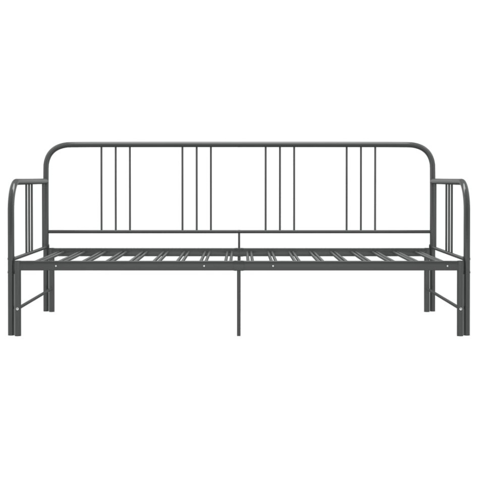 Estructura de sofá cama extraíble de metal gris 90x200