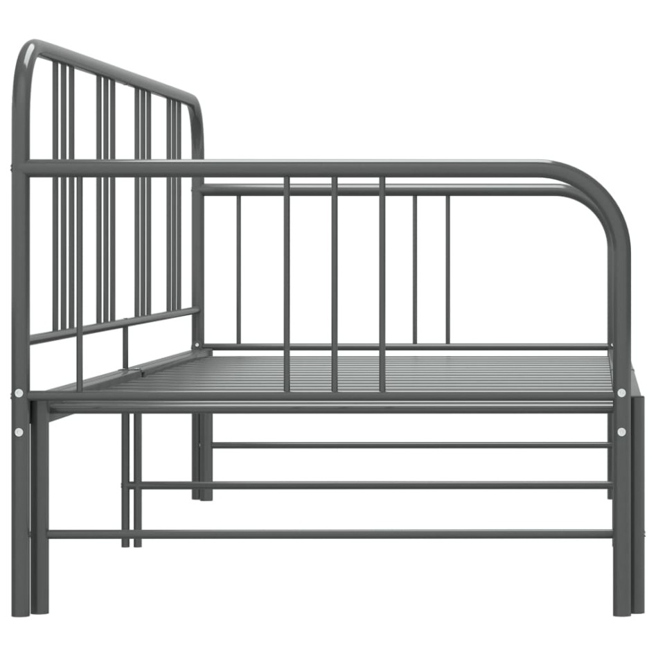 Estructura de sofá cama extraíble de metal gris 90x200