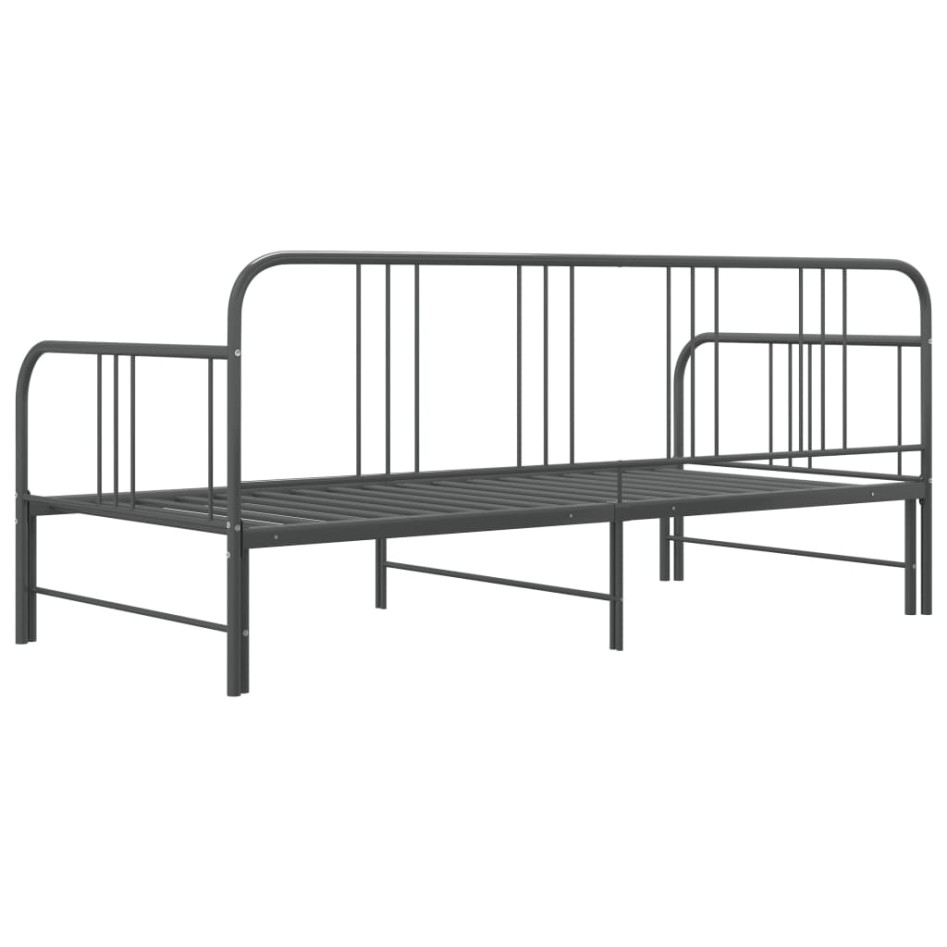 Estructura de sofá cama extraíble de metal gris 90x200