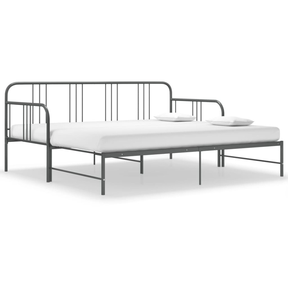 Estructura de sofá cama extraíble de metal gris 90x200