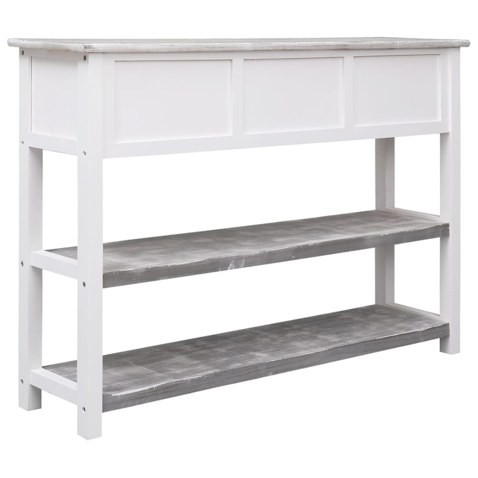 Aparador madera maciza de paulownia gris antiguo 108x30x76