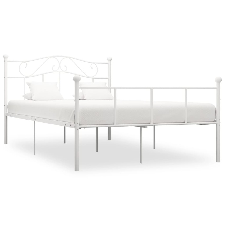Estructura de cama de metal blanca 160x200