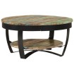 Mesa de centro de madera maciza reciclada 65x32 cm