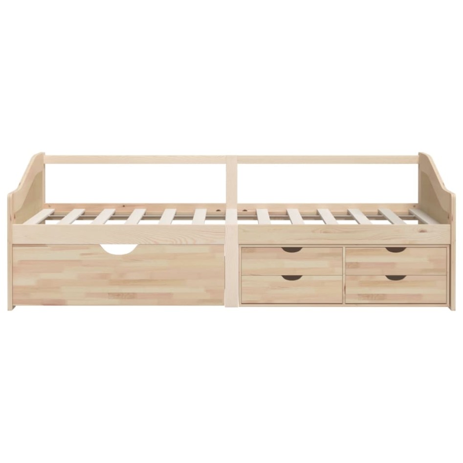 Sofá cama 3 plazas con cajones madera maciza pino 90x200