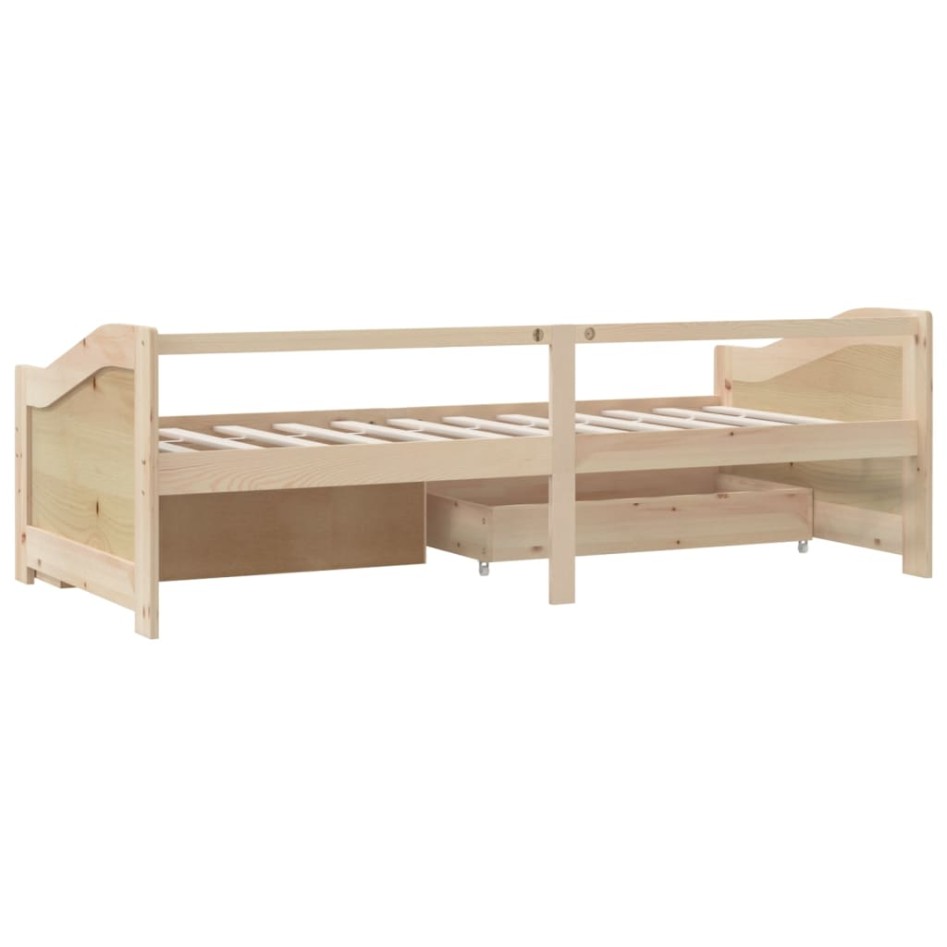 Sofá cama 3 plazas con cajones madera maciza pino 90x200