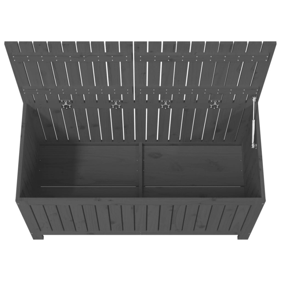 Caja de almacenaje jardín madera de pino gris 121x55x64