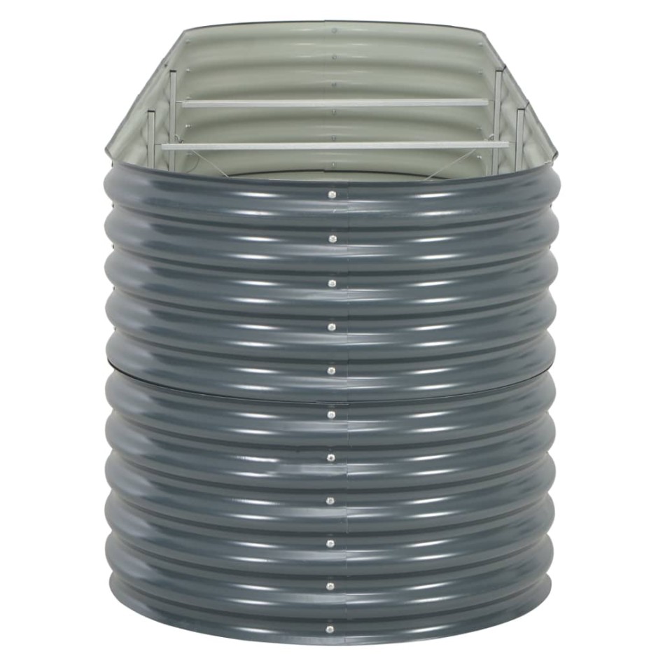 Arriate de acero galvanizado gris 320x80x81