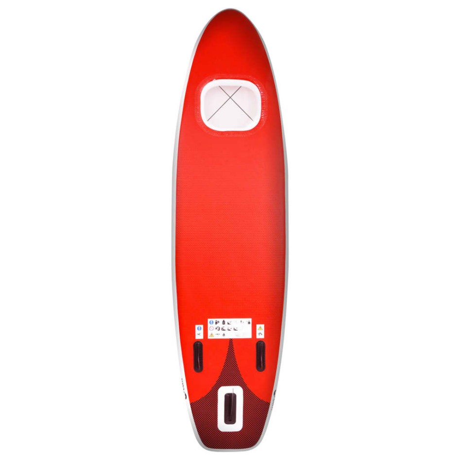 Juego de tabla paddle surf inflable roja 360x81x10