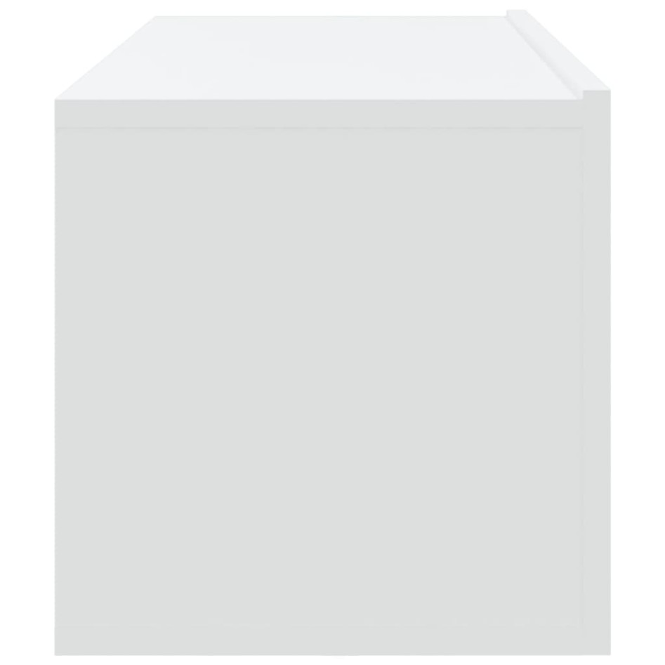 Mueble TV pared 2 uds madera contrachapada blanco 100x30x30