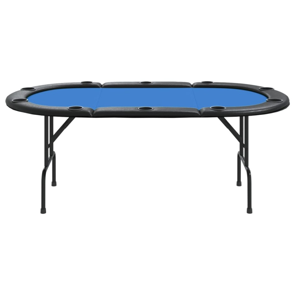 Mesa de póquer plegable para 10 jugadores azul 206x106x75