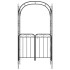 Arco de jardín con puerta acero negro 108x45x235