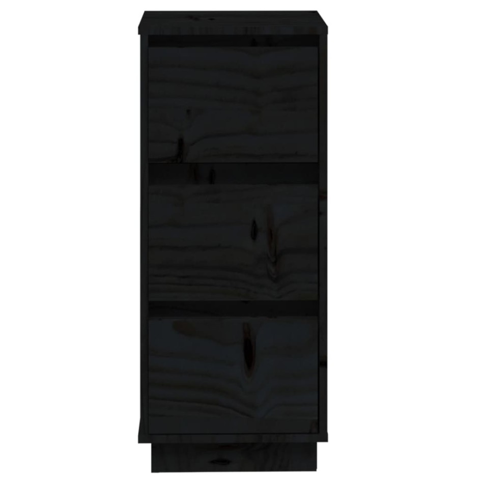 Aparador 2 uds madera maciza de pino negro 32x34x75