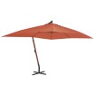 Sombrilla lateral voladiza poste de madera terracota 400x300 cm