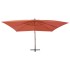 Sombrilla lateral voladiza poste de madera terracota 400x300