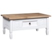Mesa de centro Corona Range pino mexicano blanco 100x55x45 cm