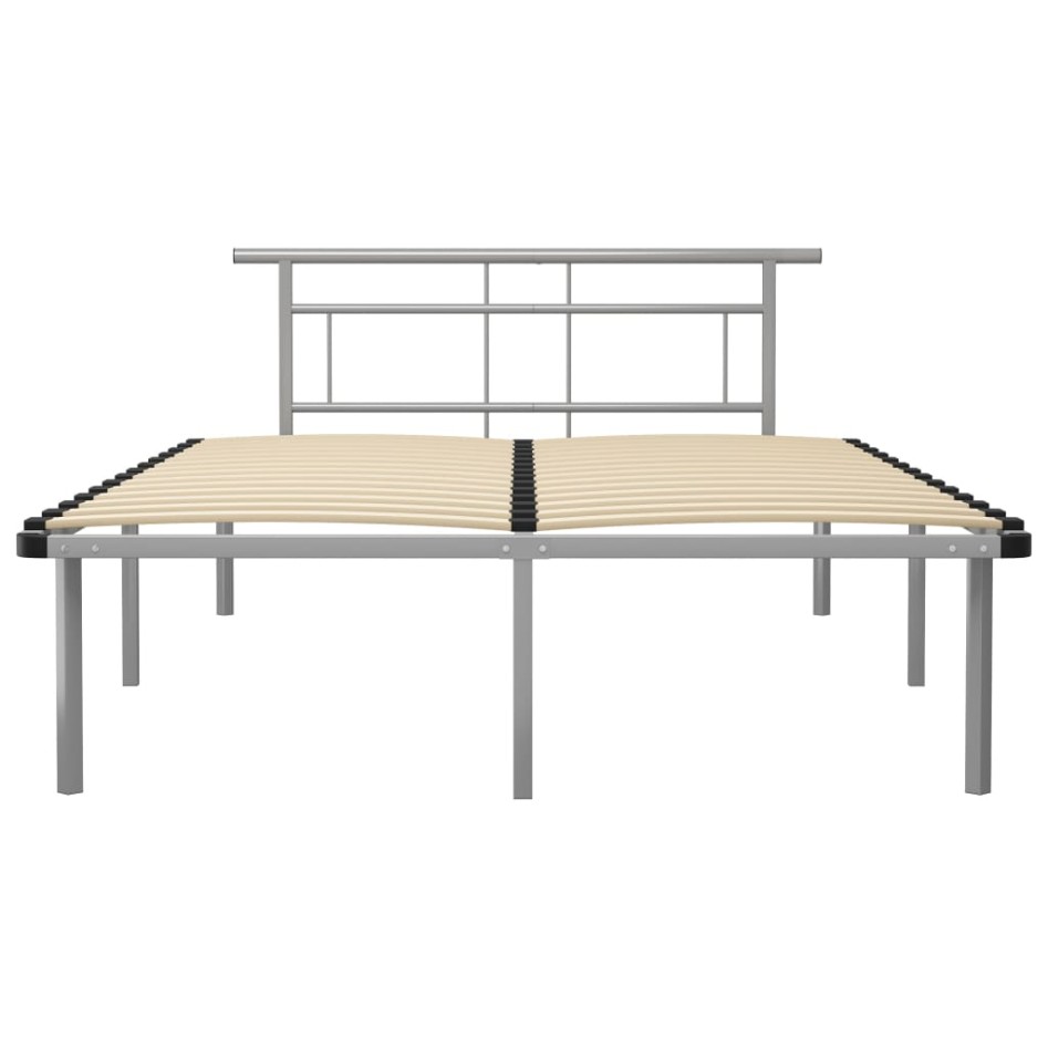 Estructura de cama de metal gris 140x200
