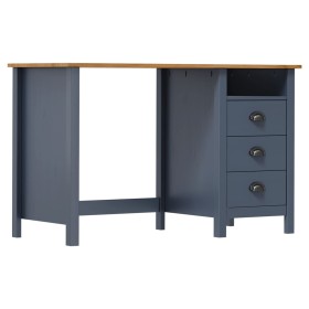 Escritorio Hill con 3 cajones madera de pino gris 120x50x74