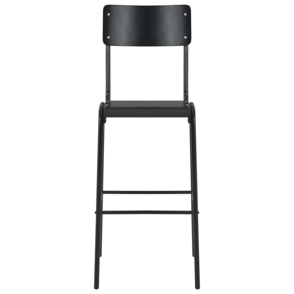 Taburetes de cocina 2 uds madera contrachapada y acero