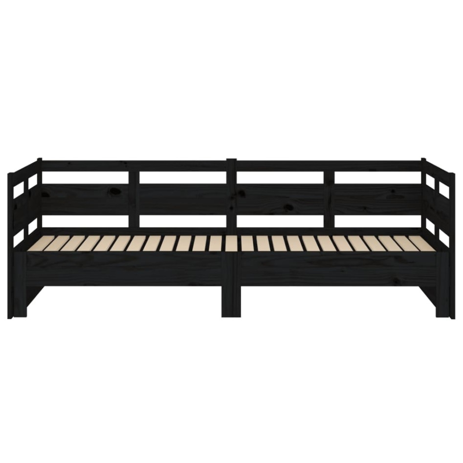 Sofá cama extraíble madera maciza de pino negro 2x(80x200)