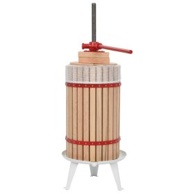 Prensa de vino y fruta con paño de tela 30 L madera de