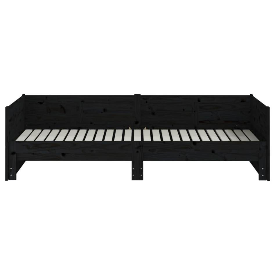 Sofá cama extraíble madera maciza de pino negro 2x(90x190)