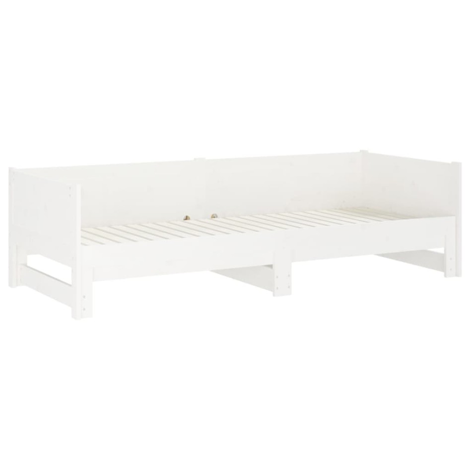 Sofá cama extraíble madera maciza de pino blanco 2x(80x200)