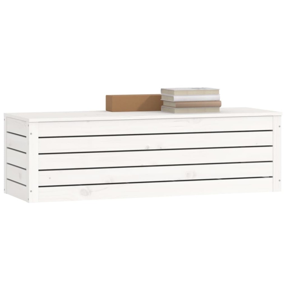 Caja de almacenaje madera maciza de pino blanco 109x36,5x33