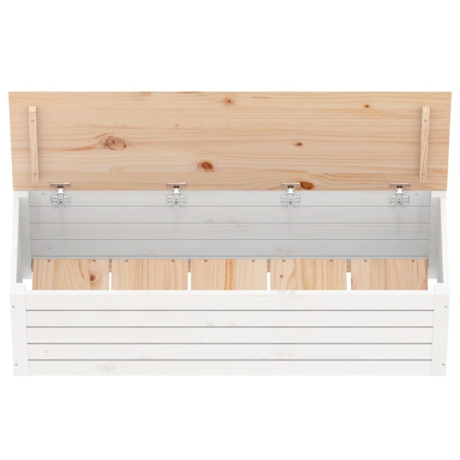 Caja de almacenaje madera maciza de pino blanco 109x36,5x33