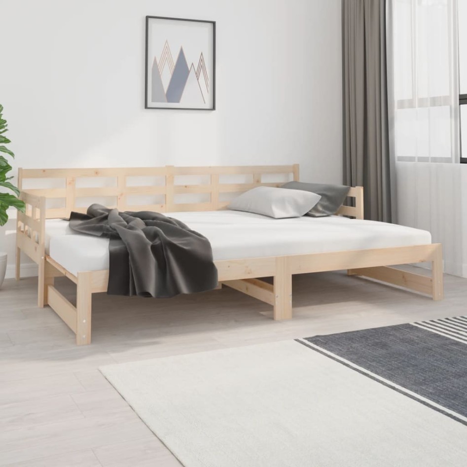 Sofá cama extraíble madera maciza de pino 2x(80x200)