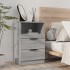 Mesitas de noche 2 uds madera contrachapada gris