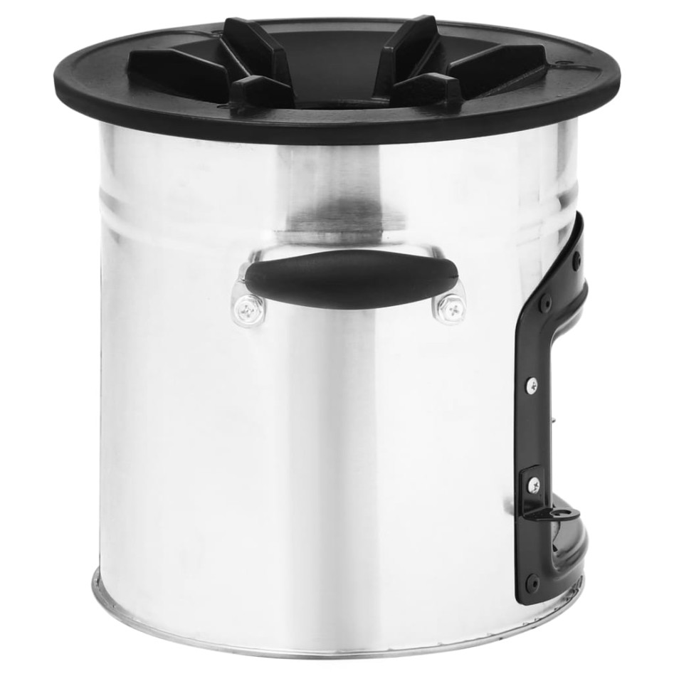 Cocina leña camping acero inoxidable plateado 45,5x33x25,5