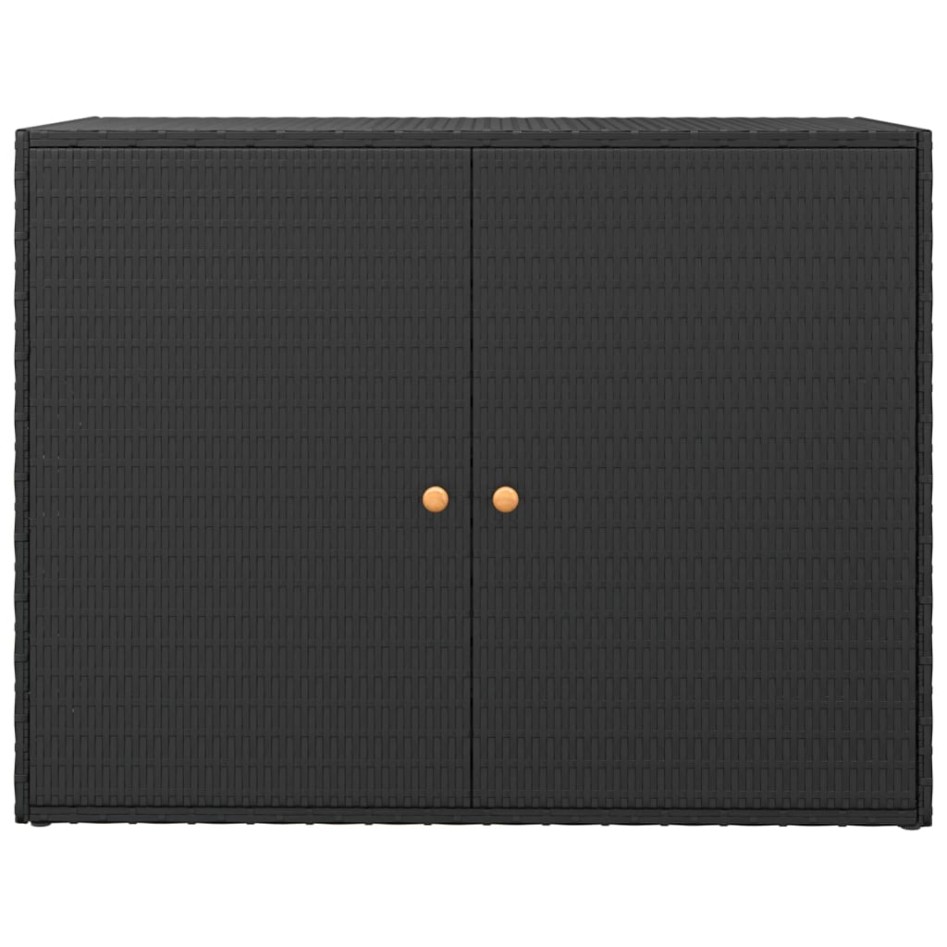 Armario de almacenaje de jardín ratán PE negro 100x55,5x80