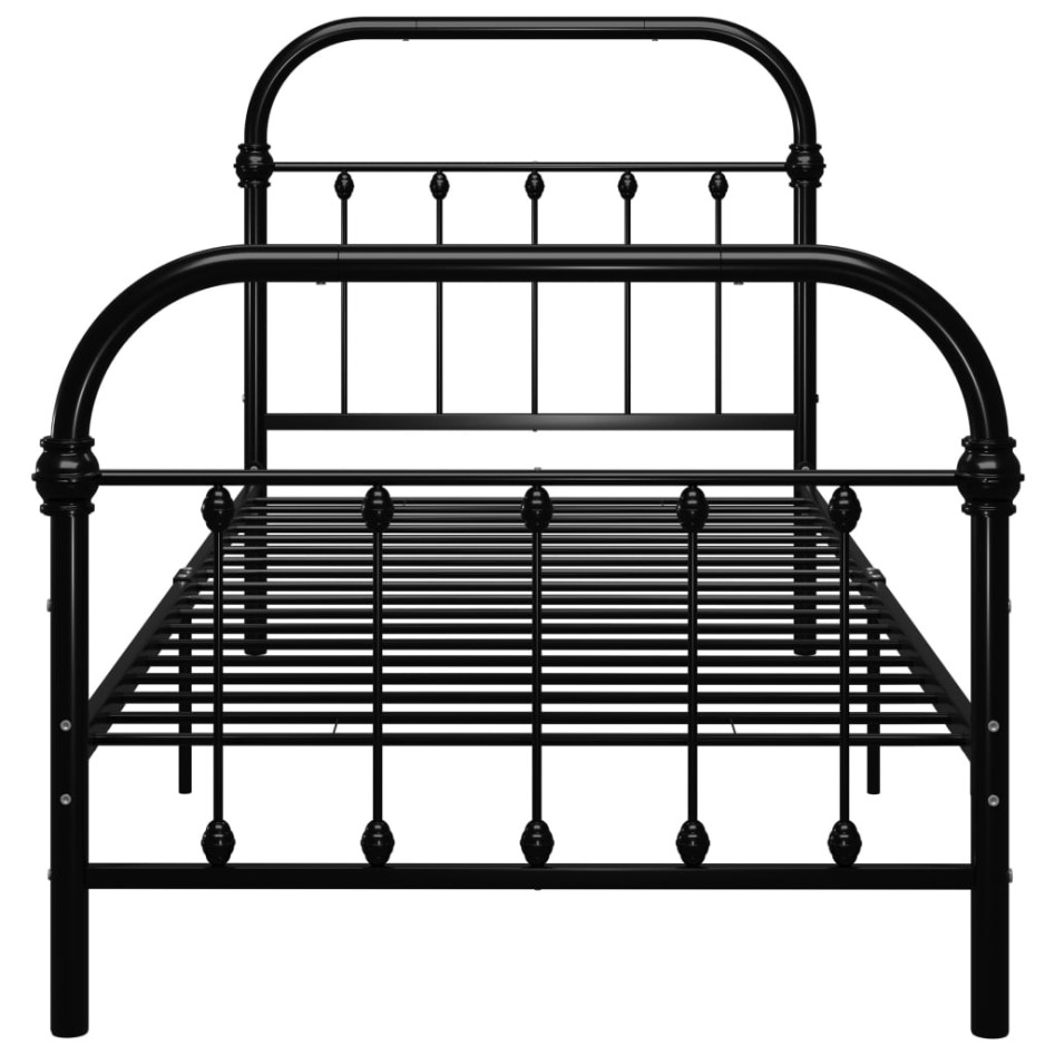 Estructura de cama de metal negro 100x200