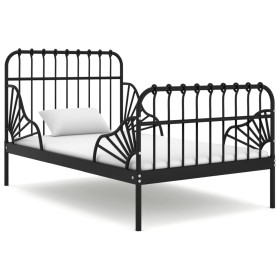 Estructura de cama extensible metal negra 80x130/200