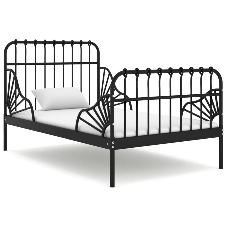 Estructura de cama extensible metal negra 80x130/200