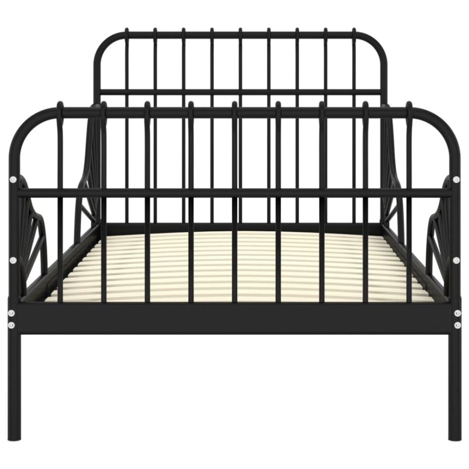 Estructura de cama extensible metal negra 80x130/200