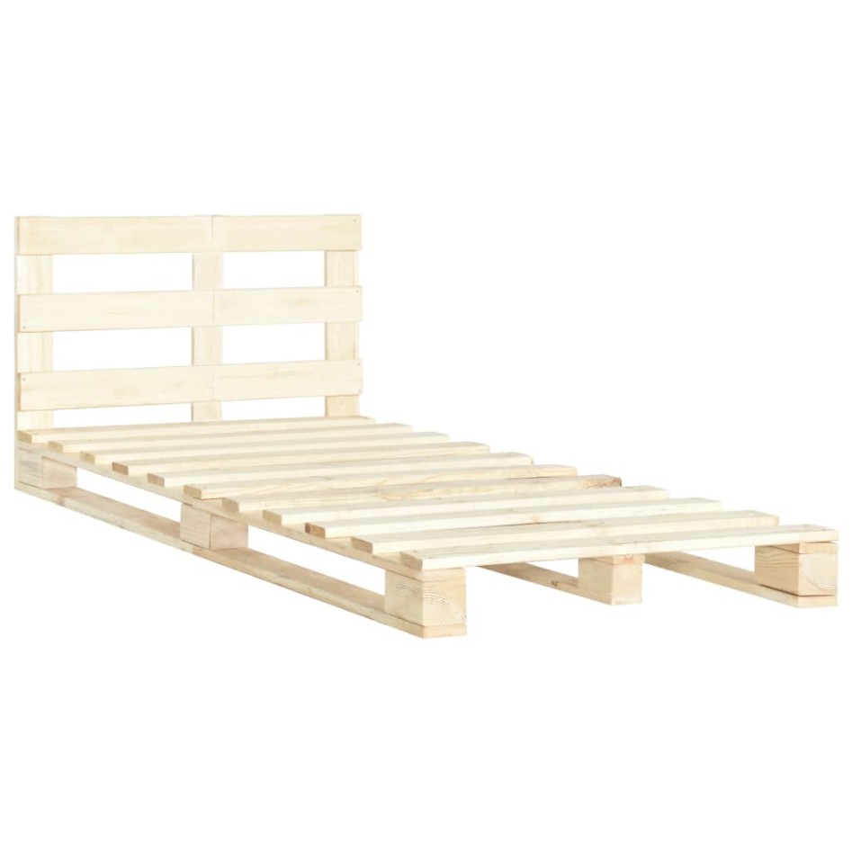Estructura de cama de palés madera maciza de pino 120x200
