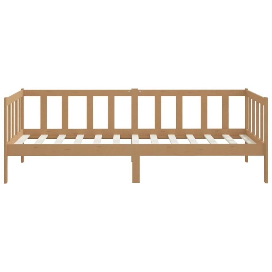 Sofá cama madera maciza de pino marrón miel 90x200