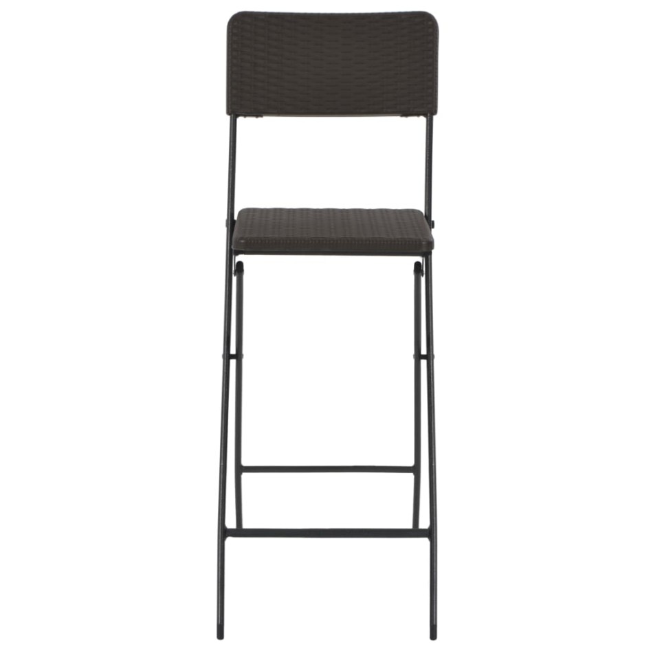 Taburete jardín plegable 2 uds HDPE acero marrón look