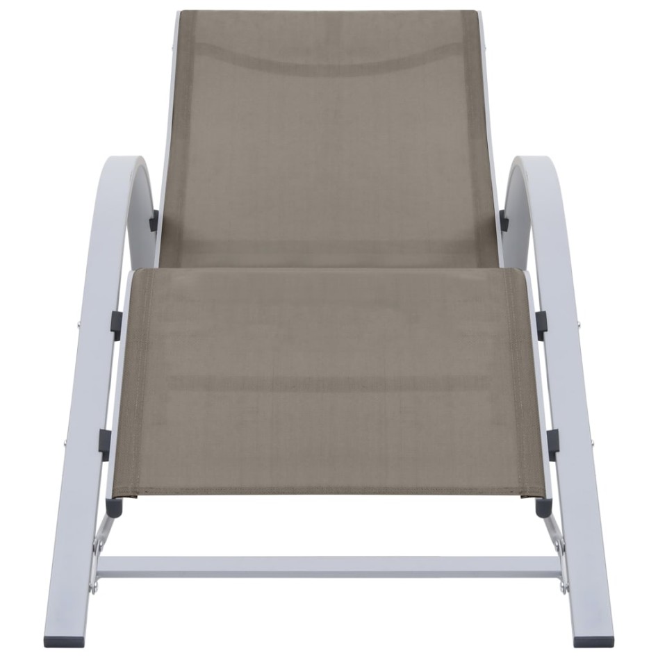 Tumbonas con mesita 2 unidades aluminio gris