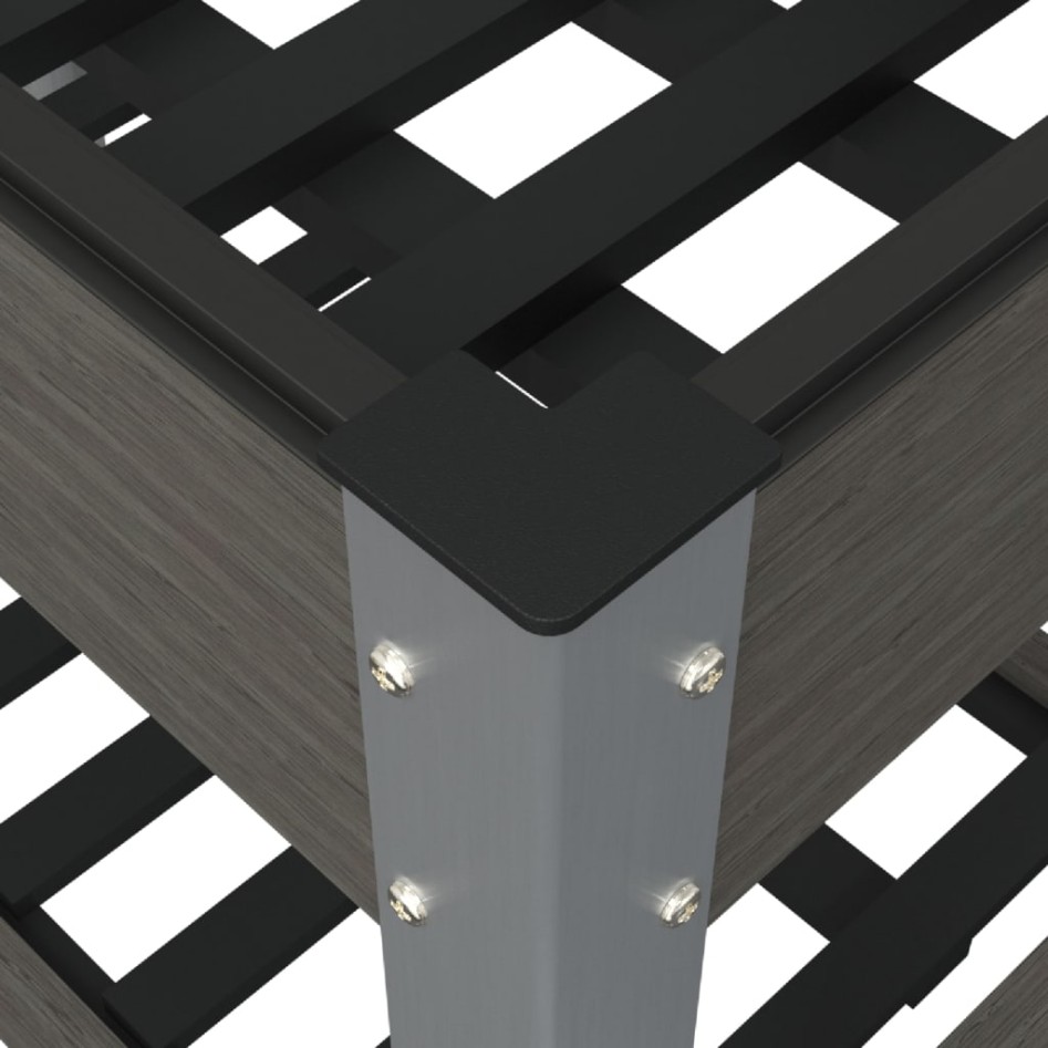 Arriate de jardín con estante WPC gris 100x50x75