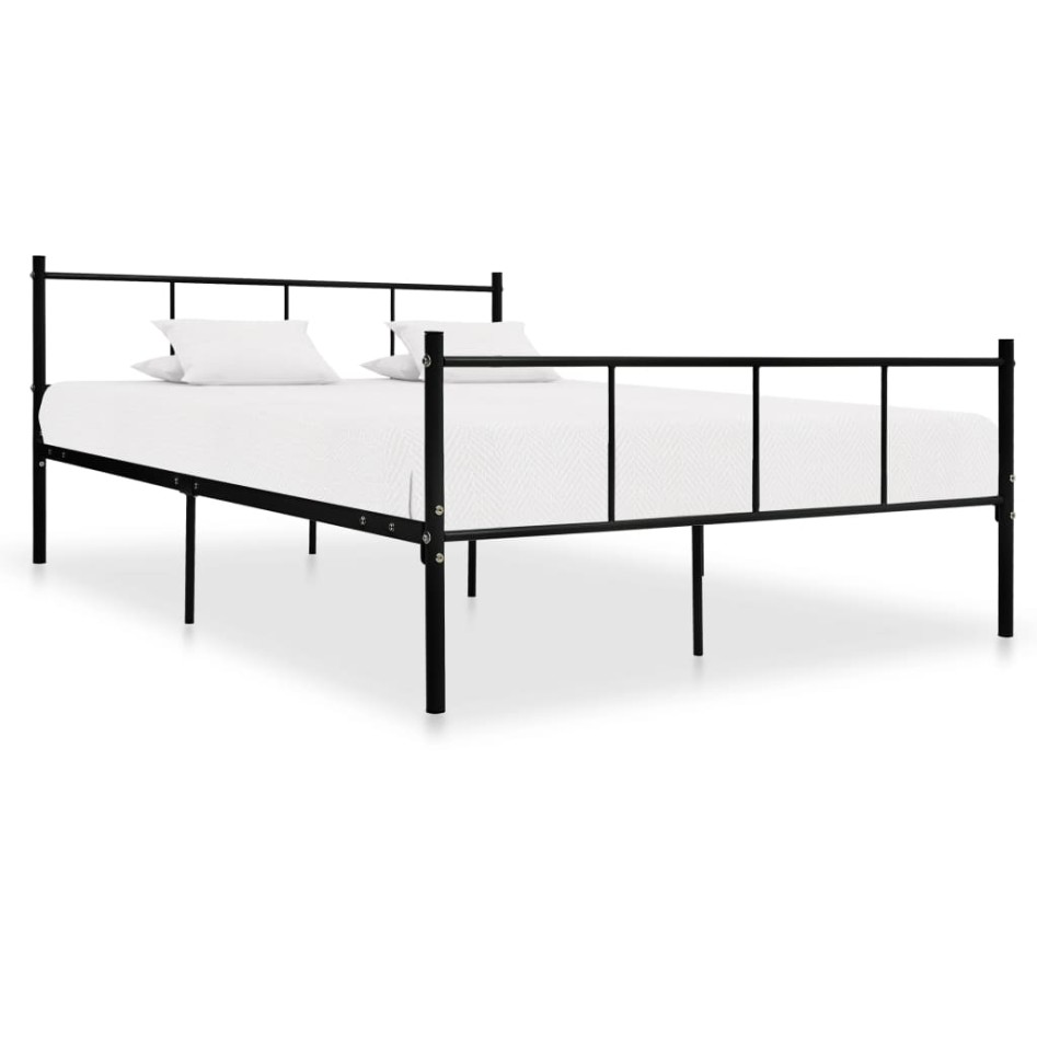 Estructura de cama de metal negro 140x200