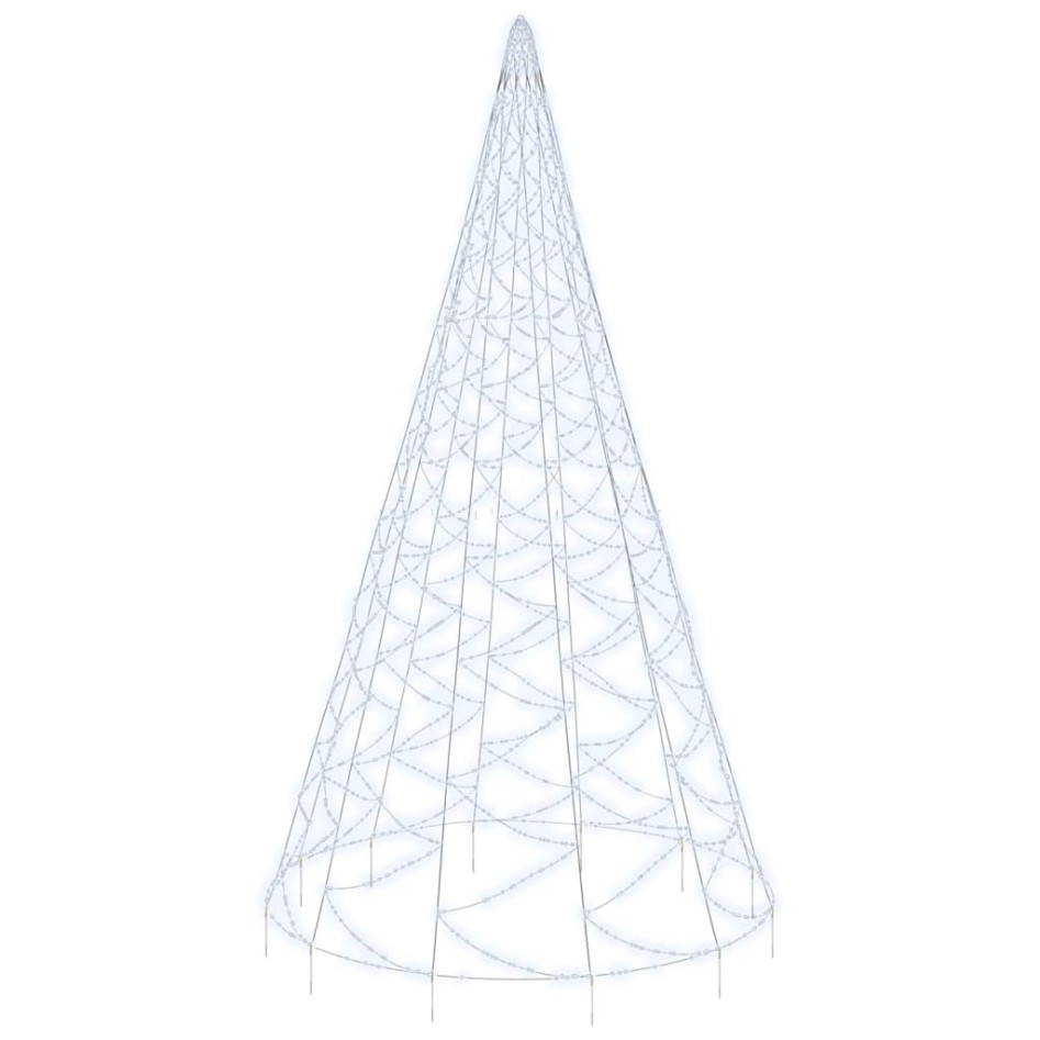 Árbol de Navidad en asta bandera 3000 LED blanco frío 800