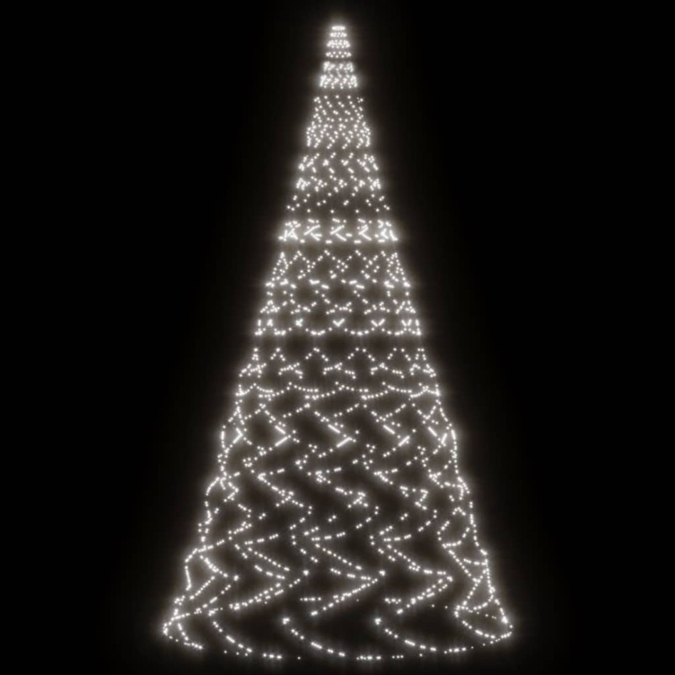 Árbol de Navidad en asta bandera 3000 LED blanco frío 800